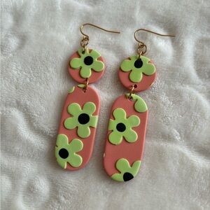 Floral Clay Earrings from Crying Heart Craft Co